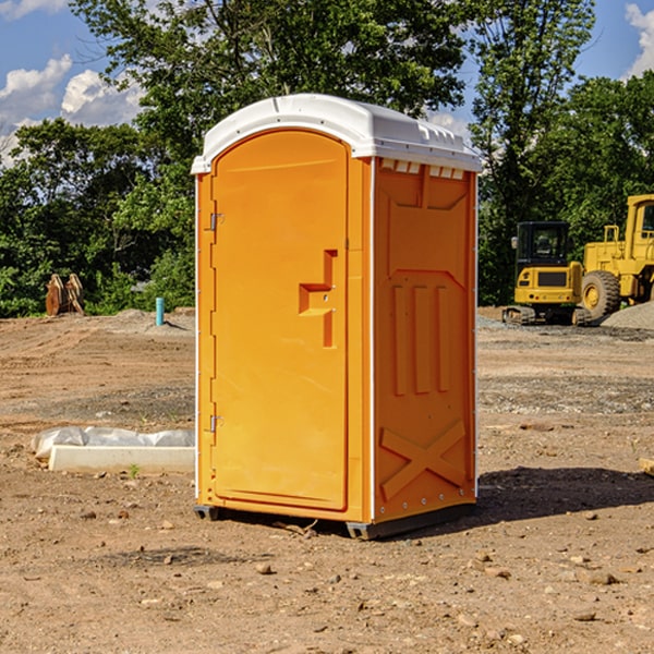 how often are the portable restrooms cleaned and serviced during a rental period in Deerfield OH